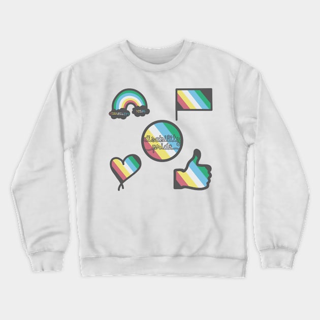 Disability pride flag pack Crewneck Sweatshirt by Becky-Marie